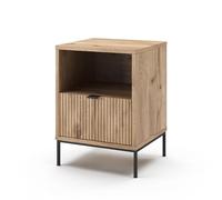 Vicco Comodino Eliza, Quercia vichinga, 40 x 55 cm | con 1 cassetto, utilizzabile come superficie d'appoggio accanto al letto o al divano