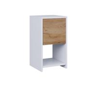 Vicco Comodino Evo, Rovere bianco/dorato, 30 x 55 cm | con 3 cassetti, adatto per riporre libri, lampade e oggetti di uso quotidiano
