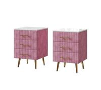 Vicco Comodino Velia, rosa, | Set di 2, per riporre oggetti di uso quotidiano in camera da letto