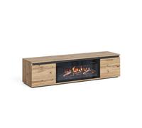 Vicco Cornice per caminetto Evina, Rovere/Nero 160 x 39 cm