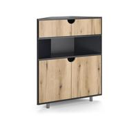 Vicco Credenza Inaro, Antracite/quercia, 79 x 96 cm con 4 scomparti, adatto per essere riposto in modo salvaspazio negli angoli della stanza