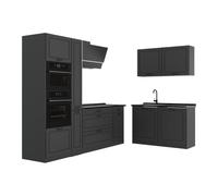 Vicco Cucina angolare completa R-Line, Antracite country/Antracite 230 x 120 cm