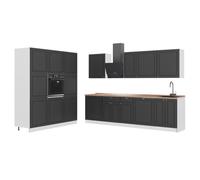 Vicco Cucina componibile Fame-Line, Antracite country/Bianco, 460 cm