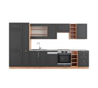 Vicco Cucina componibile Fame-Line Antracite Country/Rovere 355 cm