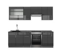Vicco Cucina componibile Fame-Line, Antracite lucido, 240 cm, PL Antracite