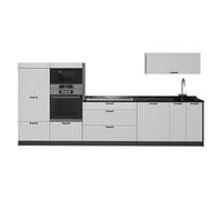 Vicco Cucina componibile Fame-Line, Bianco country/Antracite, 340 cm