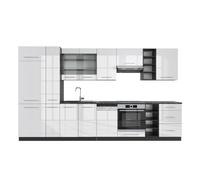 Vicco Cucina componibile Fame-Line, Bianco lucido/antracite, 355 cm