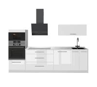 Vicco Cucina componibile Fame-Line, Bianco lucido/Bianco, 280 cm