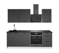 Vicco Cucina componibile Fame-Line, Grigio scuro/Bianco, 230 cm