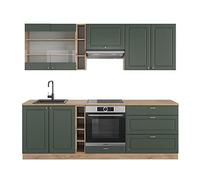 Vicco cucina componibile Fame-Line, Quercia verde-oro Country/oro Power, 235 cm, PL Rovere