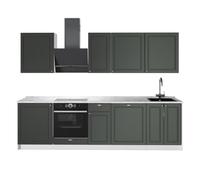 Vicco Cucina componibile Fame-Line, Verde-oro country/Bianco, 280 cm