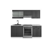 Vicco cucina componibile R-line, Antracite casa di campagna/bianco, 200 cm senza piano di lavoro