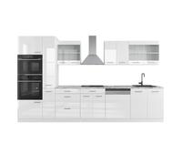 Vicco Cucina componibile R-Line, Bianco lucido/bianco, 350 cm