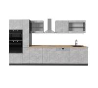 Vicco Cucina componibile R-Line, Calcestruzzo/antracite, 350 cm senza piano di lavoro