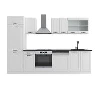 Vicco Cucina componibile R-Line, Casa di campagna bianca/bianco, 300 cm, PL Antracite, adatto per la disposizione personalizzata e l'espansione dei moduli