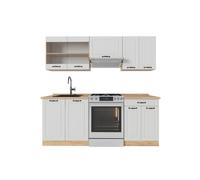 Vicco Cucina componibile R-Line Casa di campagna bianca/Rovere 200 cm