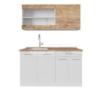 Vicco Cucina monoblocco R-Line, Rovere dorato/bianco, 140 cm