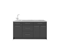 Vicco Cucine componibili piccole Fame-Line Antracite lucido/Antracite 150cm