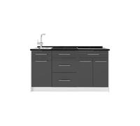 Vicco Cucine componibili piccole Fame-Line Antracite lucido/Bianco 150 cm