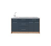 Vicco Cucine componibili piccole Fame-Line, Blu scuro lucido, 150 cm