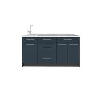 Vicco Cucine componibili piccole Fame-Line, Blu scuro lucido, 150 cm