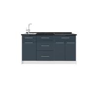Vicco Cucine componibili piccole Fame-Line Blu scuro lucido/Bianco 150 cm