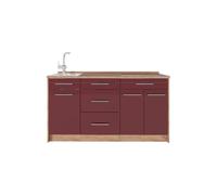 Vicco Cucine componibili piccole Fame-Line, Bordeaux lucido, 150 cm
