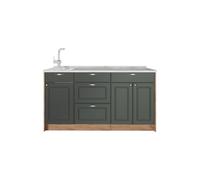 Vicco Cucine componibili piccole Fame-Line, Verde-oro country, 150 cm
