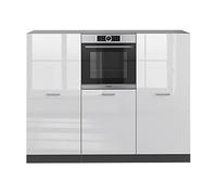 Vicco Cucine componibili piccole R-Line, Bianco lucido/antracite, 180 cm senza piano di lavoro, per l'espansione personalizzata e la disposizione flessibile dei moduli