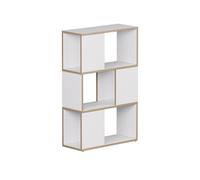 Vicco Divisorio per ambienti Eneos, Bianco/quercia, 60 x 94 cm, utilizzabile come scaffale autoportante per una suddivisione flessibile degli spazi
