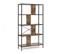 Vicco Divisorio per ambienti Fyrk, Legno antico, 80 x 146 cm, utilizzabile come divisorio con struttura in metallo e ripiani aperti