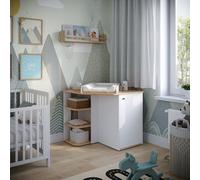 Vicco Fasciatoio Kristian, Rovere bianco/dorato, 85 x 77.3 cm con fasciatoio