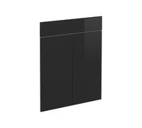 Vicco Frontale cucina R-Line, Nero lucido, 59.6 x 70.8 cm frontale del mobile per mobile base con cassetti, adatto per armadi da cucina R-Line per un montaggio semplice