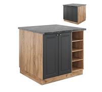 Vicco isola cucina Fame-Line, Antracite oro/oro power oak, 90 cm senza piano di lavoro