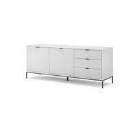 Vicco Lavagna Eliza, Bianco, 150 x 60 cm con 3 cassetti, 2 ante, utilizzabile come supporto TV e per la conservazione