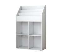 Vicco Libreria bambini Conny, Bianco, 72 x 111 cm | con 4 ripiani per scatole pieghevoli, adatto per riporre giocattoli e libri