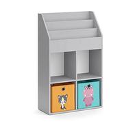 Vicco Libreria bambini Luigi, Grigio, 72 x 114.2 cm con 2 scatole pieghevoli