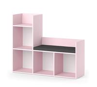 Vicco Libreria bambini Luigi, rosa, 107.2 x 88.6 cm Senza box pieghevole, con seduta imbottita e quattro ripiani aperti