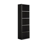 Vicco Libreria Bob, Nero, 40 x 132 cm | con 5 scomparti, per la conservazione e la presentazione di libri e raccoglitori