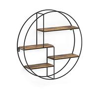 Vicco libreria da parete Fyrk, Rovere rustico/Nero, 55 x 55 cm Rotondo