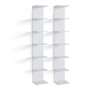 Vicco Libreria da parete Paolo, Bianco, 30 x 190 cm Set di 2, montabile per riporre libri e decorazioni