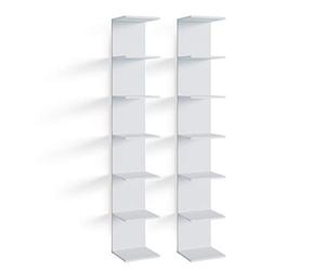 Vicco Libreria da parete Paolo, Bianco, 30 x 190 cm Set di 2, montabile per riporre libri e decorazioni