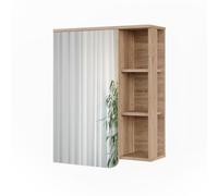 Vicco Mobile a specchio Karen, Sonoma/blu, 60 x 75 cm, con specchio e ripiani aperti per montaggio a parete