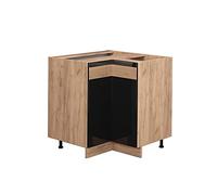 Vicco mobile ad angolo cucina Fame-Line, Rovere nero lucido/oro power oak, 80.5 cm Senza piano di lavoro