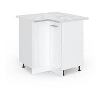 Vicco Mobile ad angolo cucina R-Line, Bianco lucido, 75.6 cm, PL Marmo, per la libera combinazione all'interno di sistemi cucina modulari
