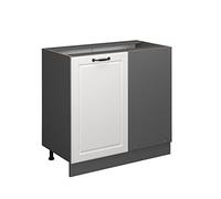 Vicco Mobile ad angolo cucina R-Line, Bianco rustico, 86 cm senza piano di lavoro, per la libera combinazione all'interno di sistemi cucina modulari