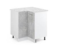 Vicco Mobile ad angolo cucina R-Line, Calcestruzzo, 75.6 cm | Collega due lati della cucina · Piano di lavoro incl. · Piedini regolabili in altezza · 1 Ripiano · 1 Anta