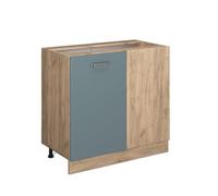 Vicco mobile ad angolo cucina R-line, Grigio-blu/Quercia dorata, 86 cm senza piano di lavoro