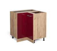 Vicco Mobile ad angolo cucina R-Line, Rosso lucido, 75.6 cm senza piano di lavoro, per la libera combinazione all'interno di sistemi cucina modulari
