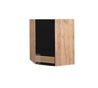Vicco mobile angolare da cucina Fame-Line, Rovere nero lucido/oro power oak, 57 cm